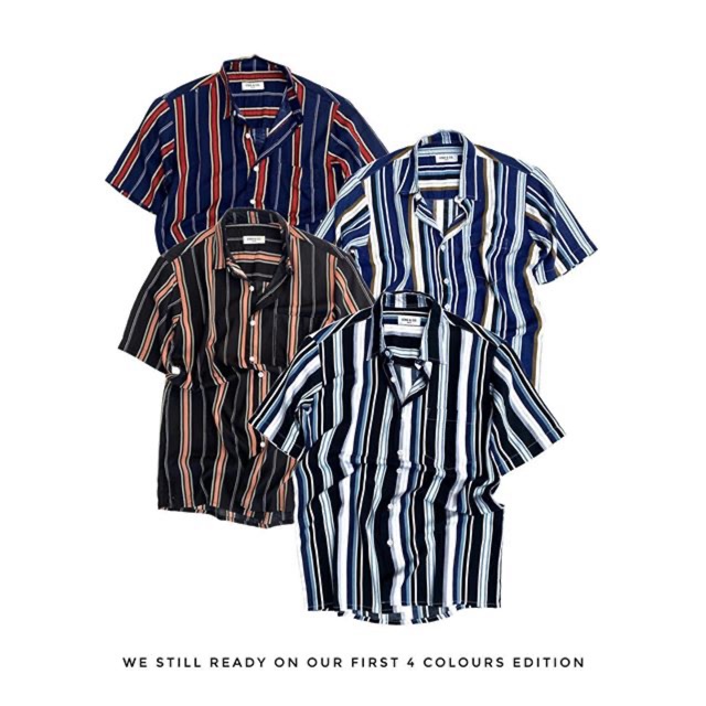 Kemeja pria garis garis