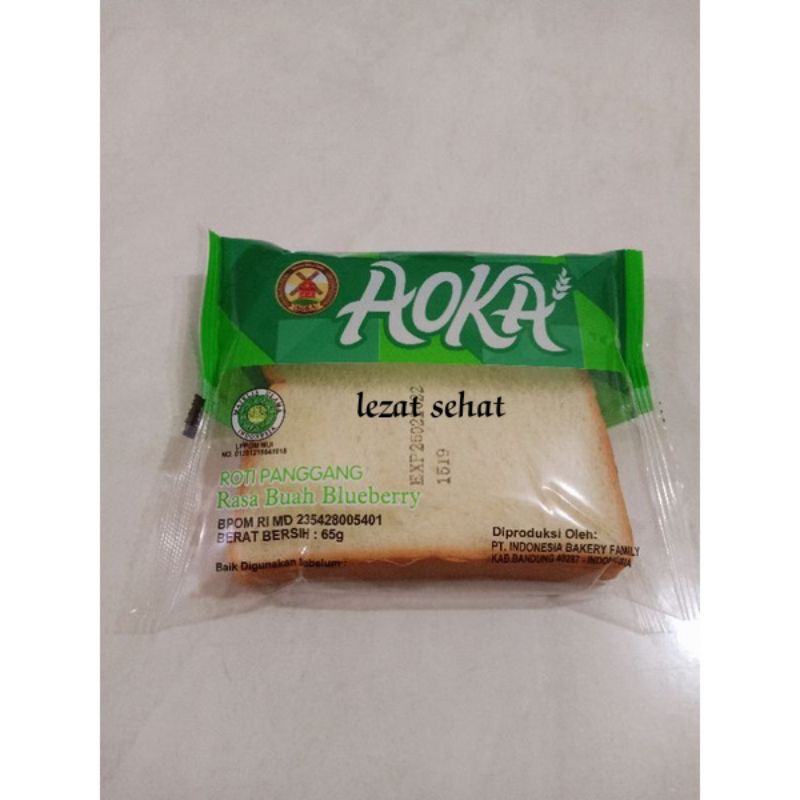 Lezatsehat - Aoka Roti Panggang Lembut 1 Dus isi 60pcs-Blueberry