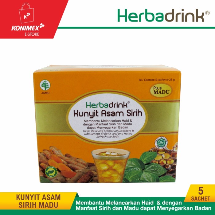 

tradisional-minuman- herbadrink kunyit asam sirih madu serbuk minuman lancar haid -minuman-