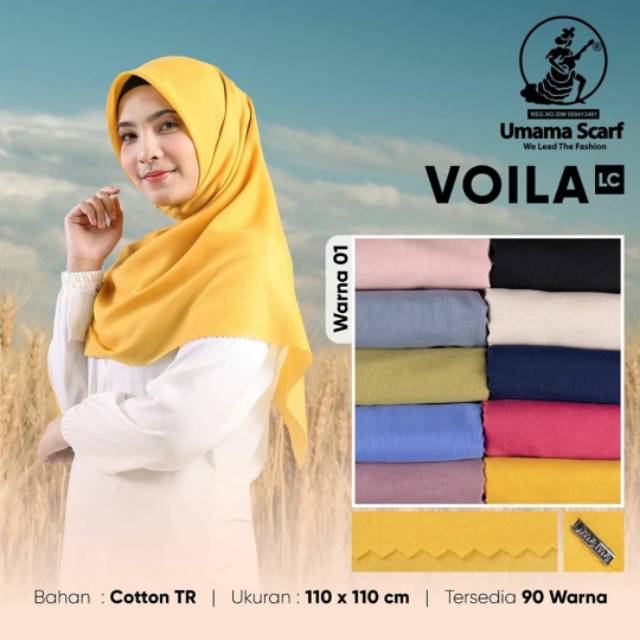 [GROSIR 10PCS] SQUARE VOILA LC UMAMA SCARF/HIJAB JILBAB SEGIEMPAT BASIC VOAL LASER CUT