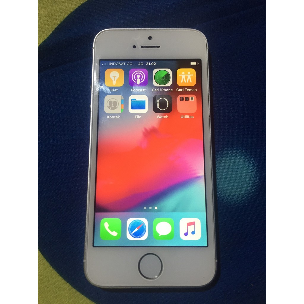Ipon 5S Silver 16Gb -Icloud AMAN FULLSET BUKAN Bypass Bisa Semua Kartu