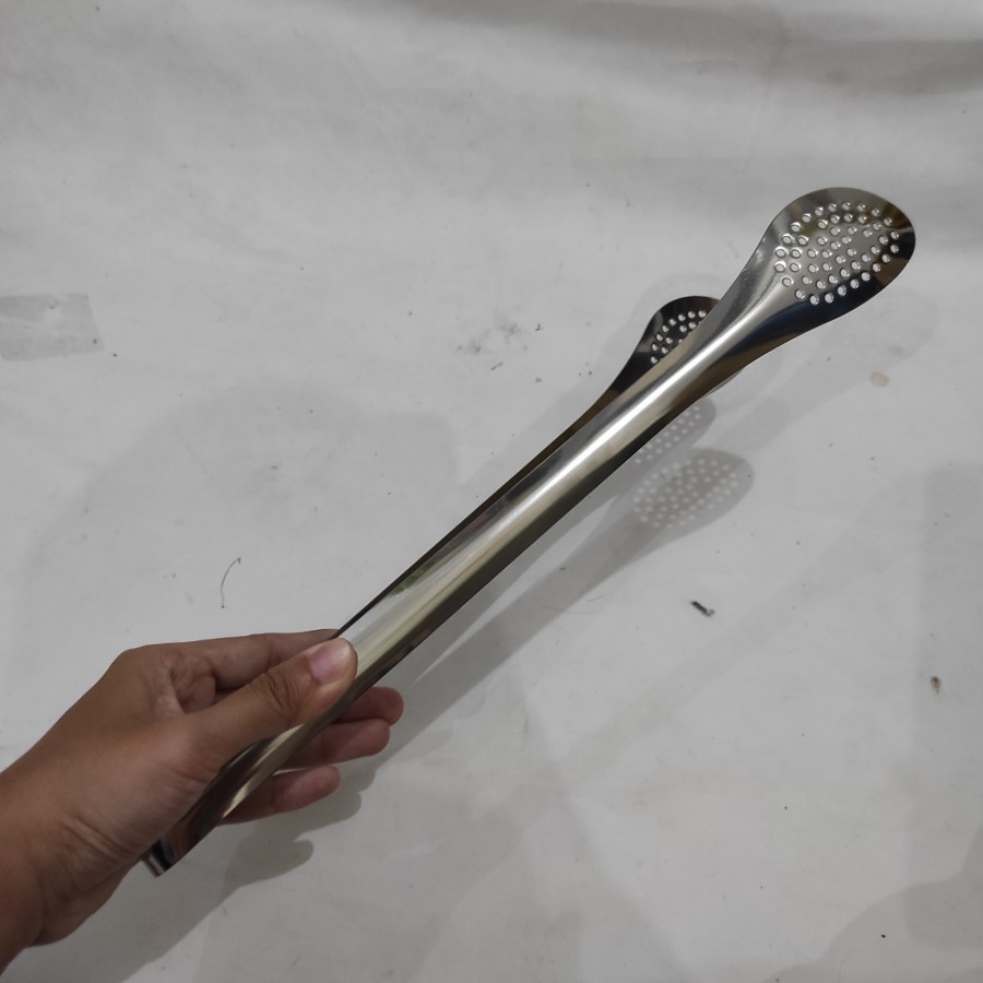 Tong tongs jepit Capit Capitan Gorengan Kue tebal lubang panjang stainless steel