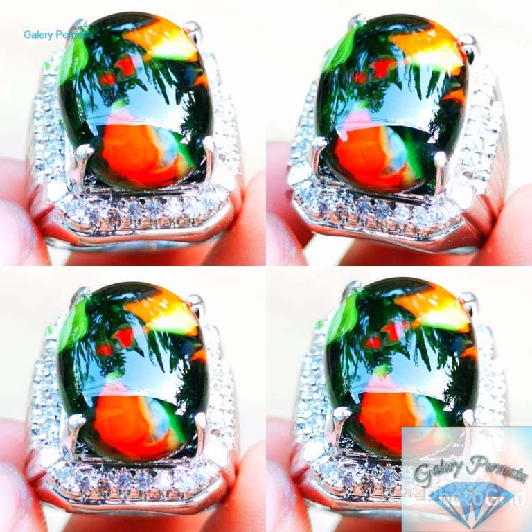 Natural Batu Akik Pancawarna edong asli Kristal Batu Cincin Special