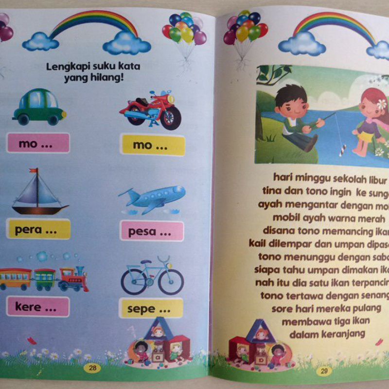 Buku Aku Cepat Pintar Membaca Kata Dan Kalimat Untuk Pra TK &amp; Tk