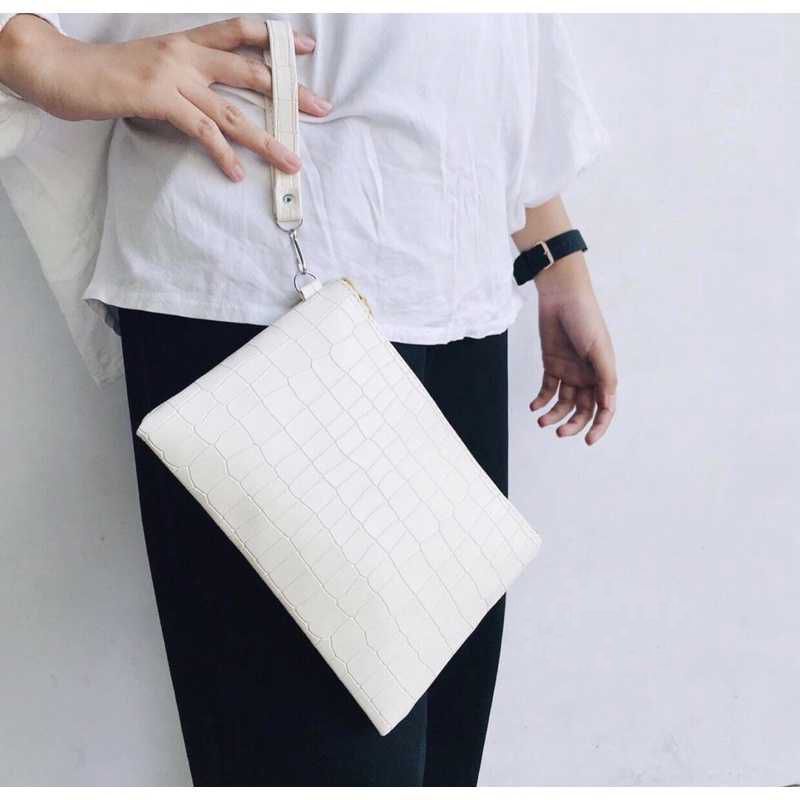 Clutch POUCH CROCO 3D Dompet Multi fungsi Fashion Wanita Terbaru 2021