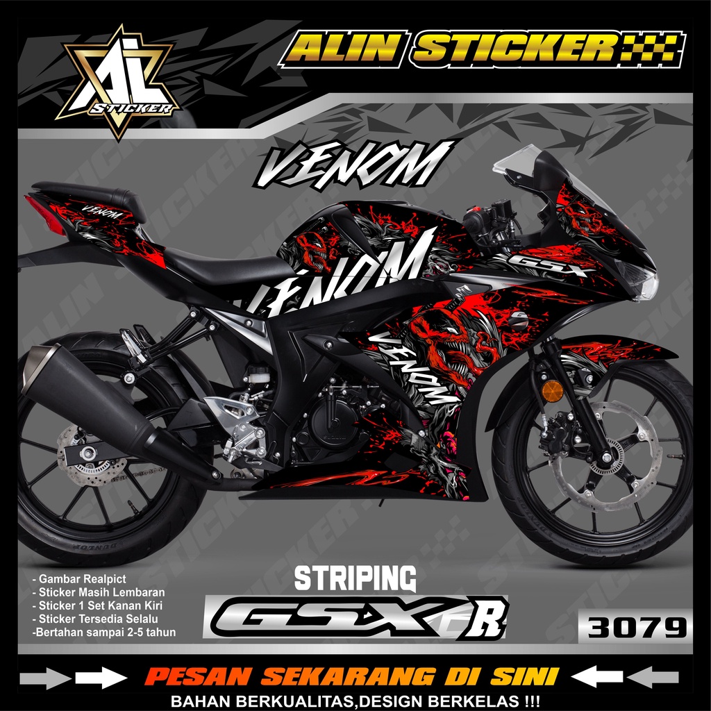 3079 STICKER STRIPING GSX R 150 VARIASI VENOM ZOMBIE SEMI FULL