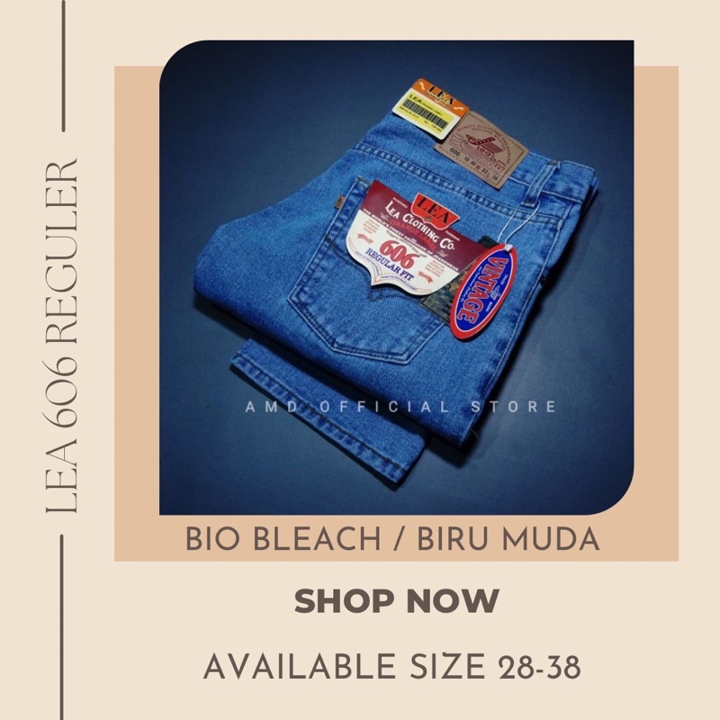 Celana jeans panjang lea 606 original asli standar reguler size 28-38 High quality - Amdstore1
