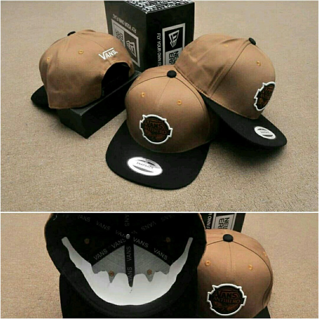 Topi Snapback Vans Anti Hero Brown black import