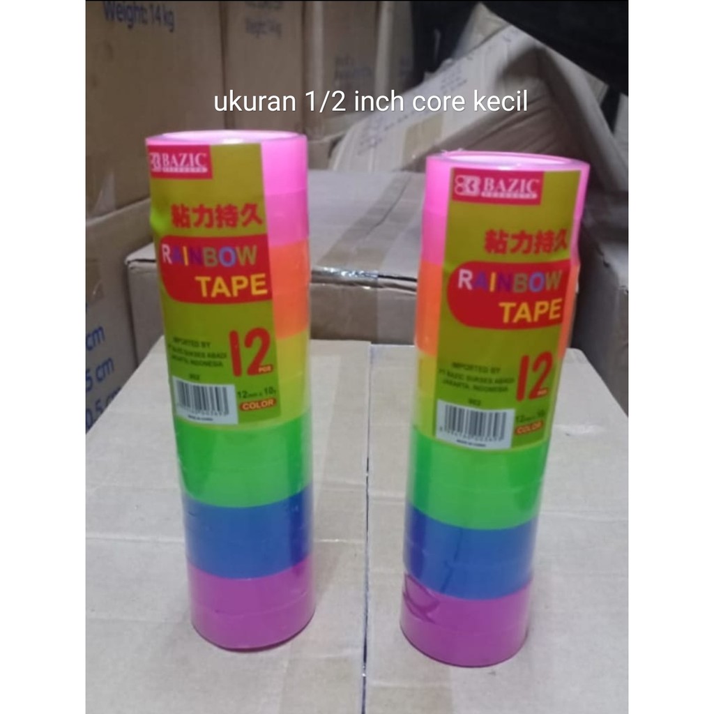 

isolasi rainbow 1/2 inch core kecil bazic 12 roll x 10 yard solasi