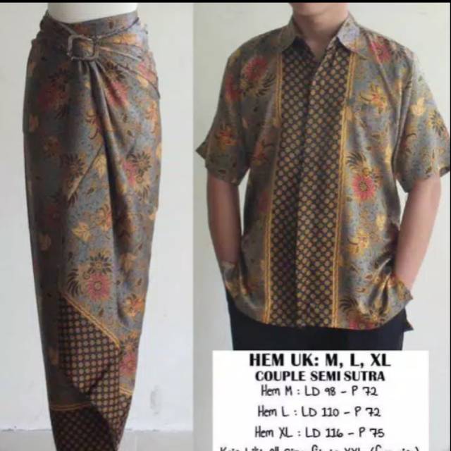 Set couple batik semi sutra