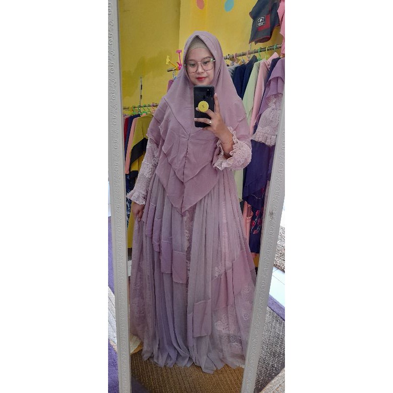 gamis syari brokat tile