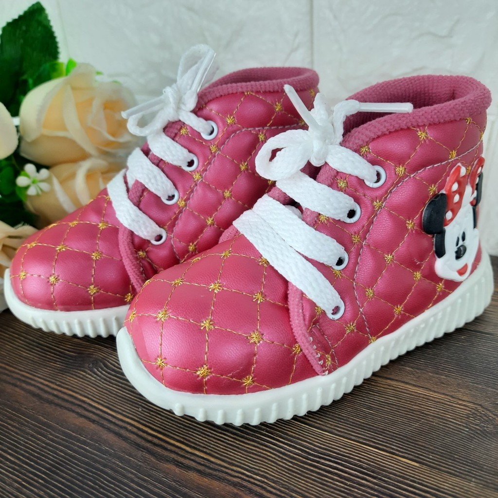 [TAMAN SEPATUKU] SEPATU TRENDY MURAH BOOTS TALI MICKEY MOUSE ANAK PEREMPUAN 1-6 TAHUN CAX30