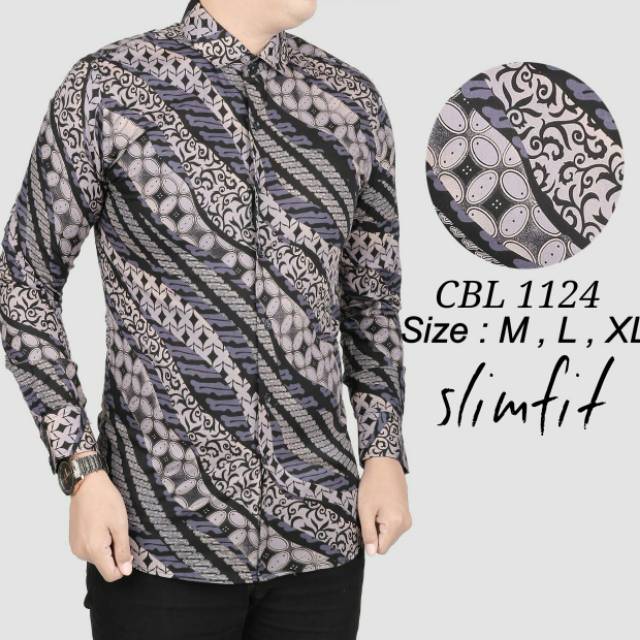 CBL1124 KEMEJA BATIK PRIA SLIM FIT LENGAN PANJANG COLINDION