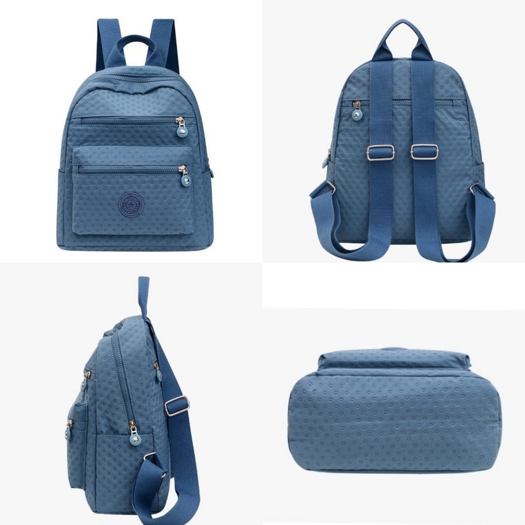 TAS RANSEL WANITA KOREA BACKPACK GENDONG PUNGGUNG IMPORT BIRU ALICIA TA572B3 SEKOLAH KULIAH KERJA FASHION REMAJA KEKINIAN SIMPLE BRANDED BATAM PREMIUM