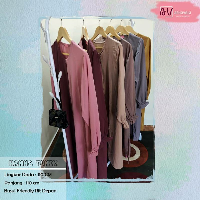 Baju wanita tunik busui wudhu friendly