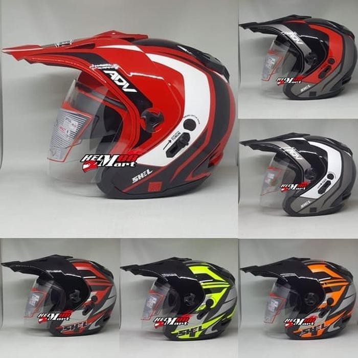 Jual tools n parts Helm SHEL ADV 150 Helm Half Face Double Visor Helm Semi  Murah