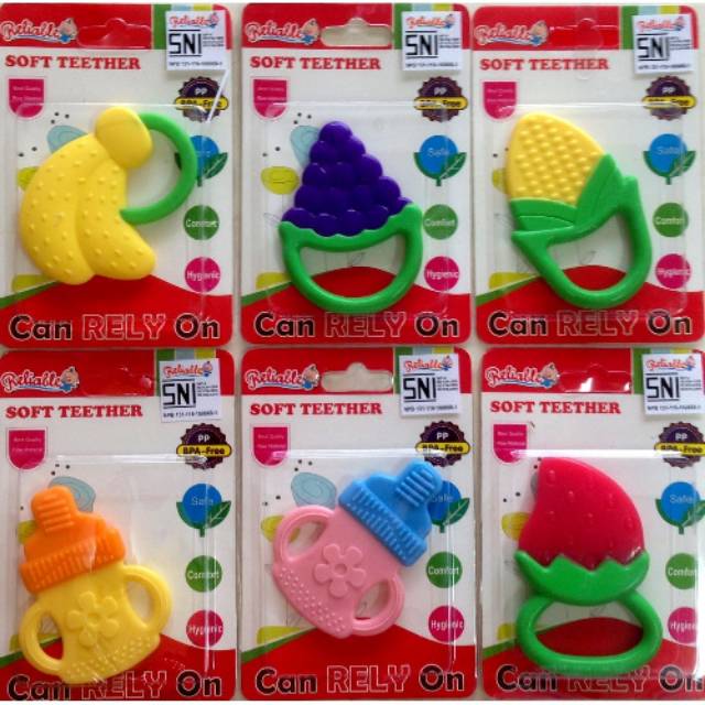 Silicone soft teether gigitan buah 