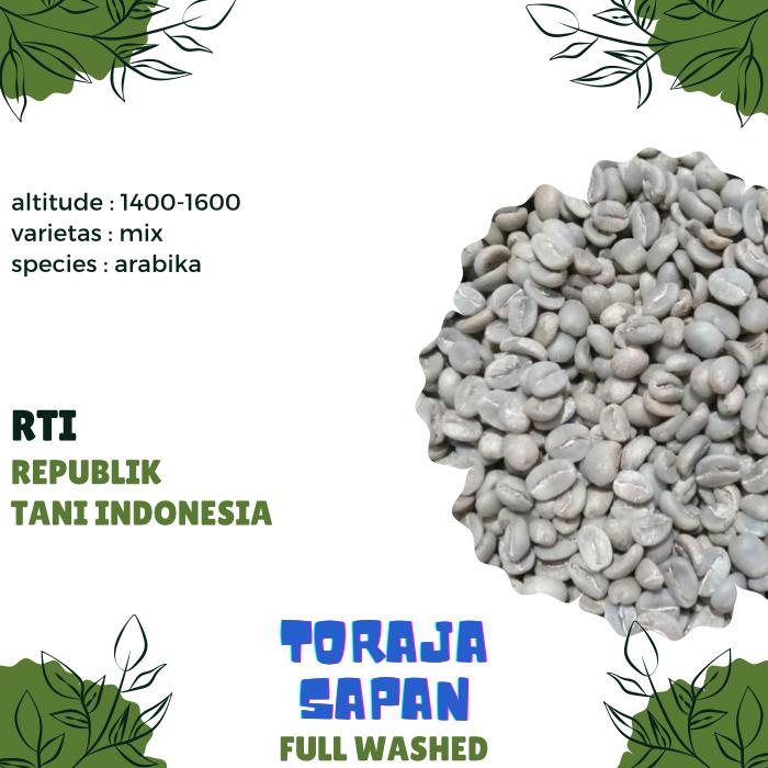 

Biji Kopi Mentah ARABIKA TORAJA SAPAN FULL WASHED proses - GREEN BEAN