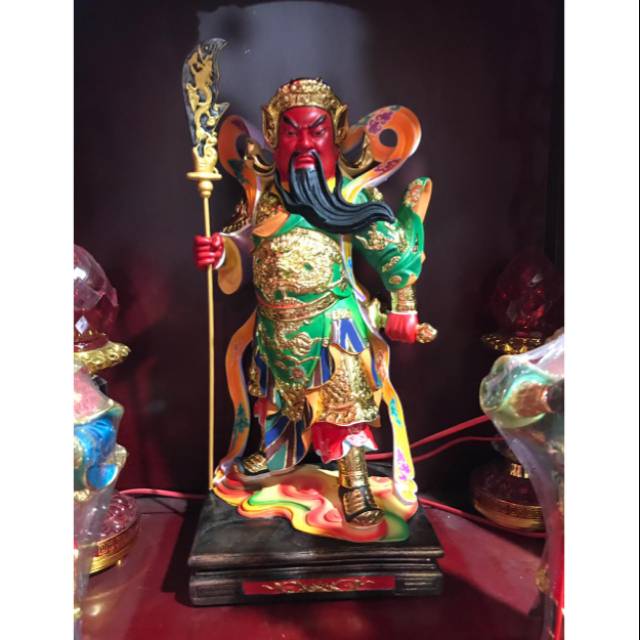 Patung Dewa Rupang Dewa Kwan Kong Kwan Kung Guan Yu Berdiri 16 Inch Kayu Shopee Indonesia