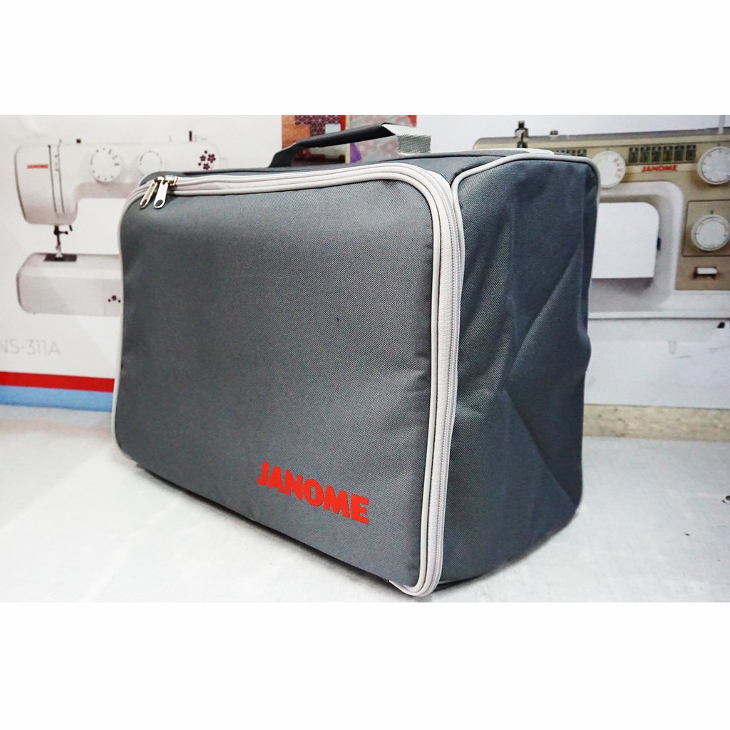 tas mesin jahit merk janome/carry case sewing machine janome - abu