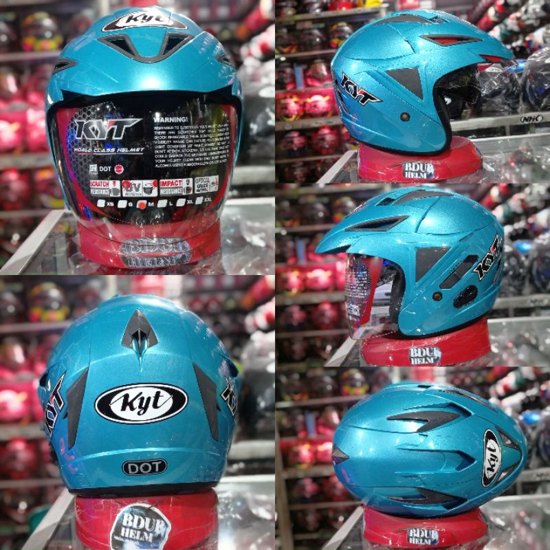 HELM KYT VENOM RR & ROMEO SOLID SERIES 100%  ORIGINAL SNI-DOT-Scopion blue