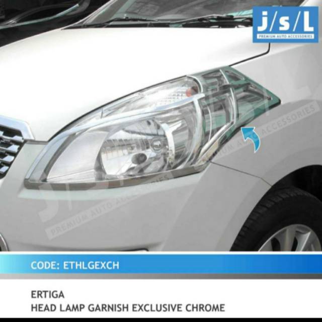 Garnish lampu depan Ertiga chrome &amp; hitam model exclusive jsl