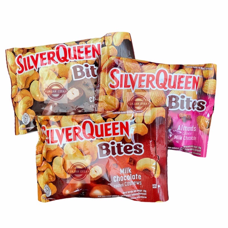 

silverqueen bites 30gr / sq bites almond ecer / sq bites cashew ecer / silver queen / cokelat silverqueen