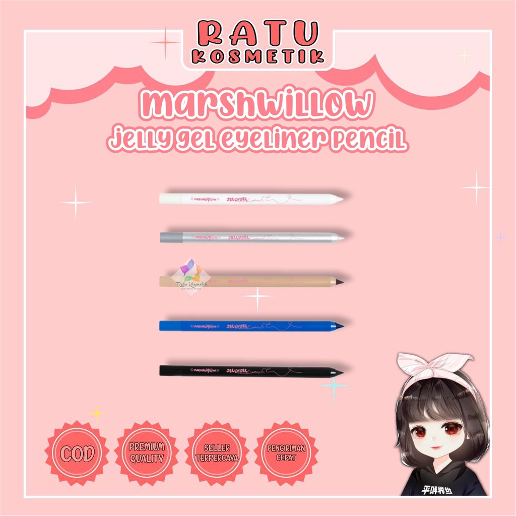❤ RATU ❤ Marshwillow Jelly Gel Eyeliner Pencil | Eye Liner Jelli jeli Gel by Natasha Willona BPOM✔️