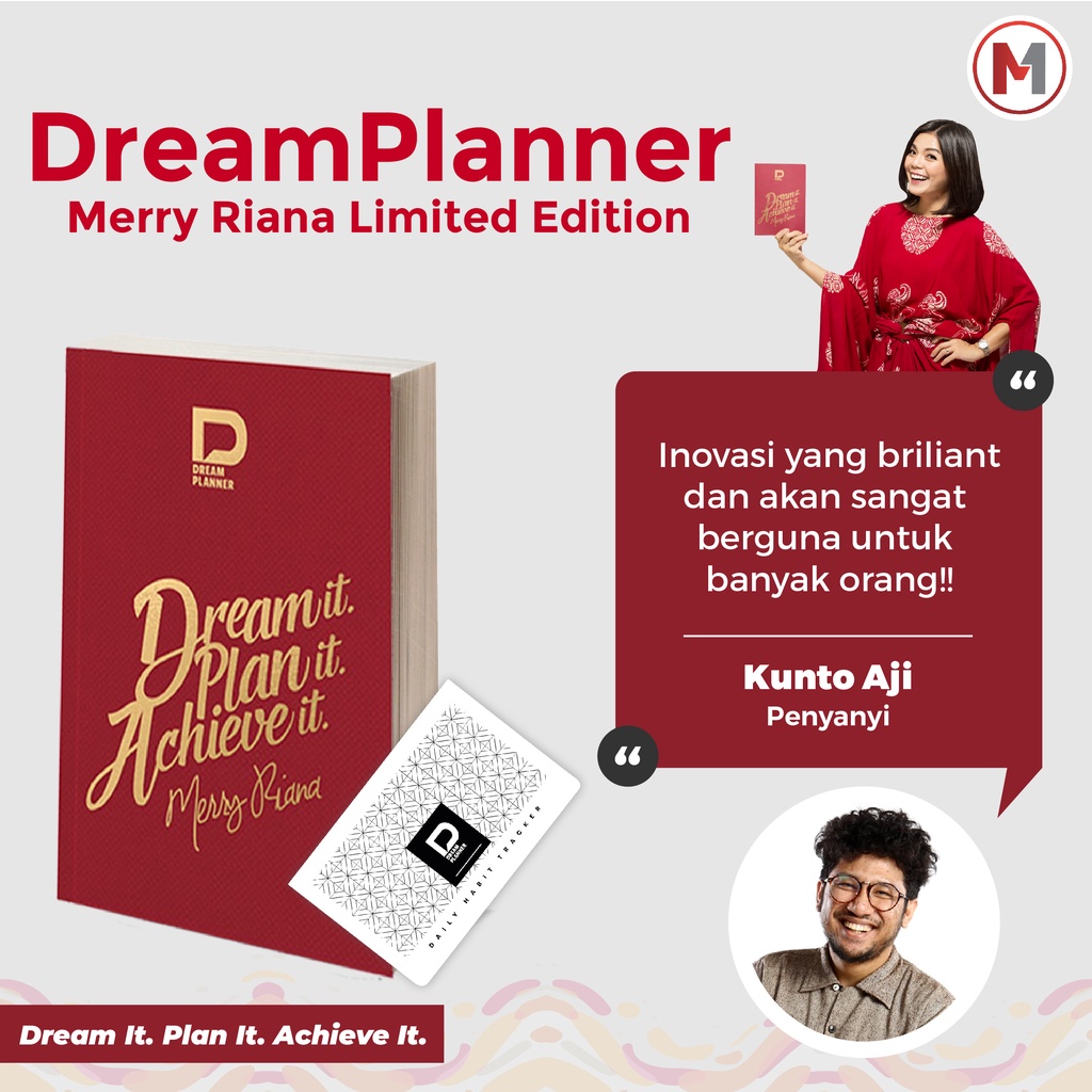 

Merry Riana Dream Planner Red / Buku Agenda Harian / Notebook Kerja