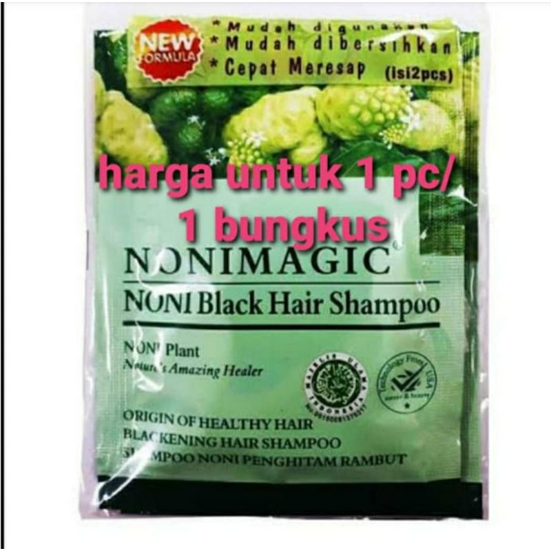 nonimagic cat pewarna rambut mengkudu hitam black herbal noni magic