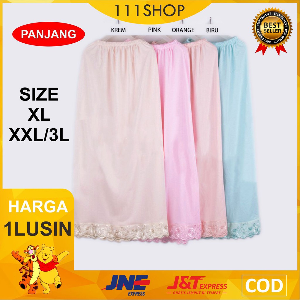 ( 12 PCS /1 LUSIN) ANDROK UNDER ROK DALAMAN DALAM WANITA MEKSI PANJANG PENDEK SIZE M L XL XXL/3L