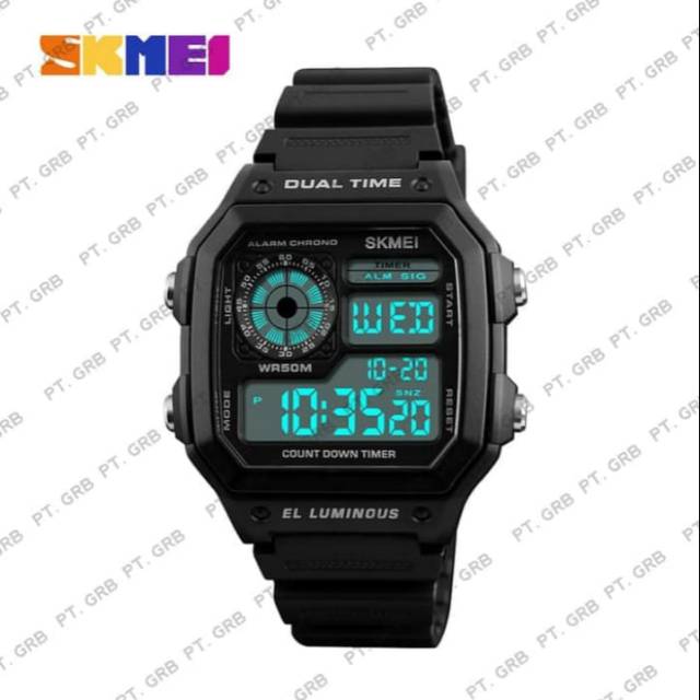 SKMEI 1299 FULL BLACK ELEGAN SPORTY WATERPROOF 50M