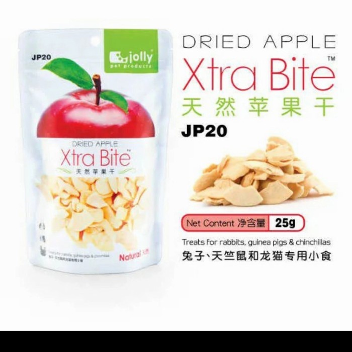 JP20 Jolly Xtra Bite Dried Apple Snack rabbit chinchila marmut 25gr