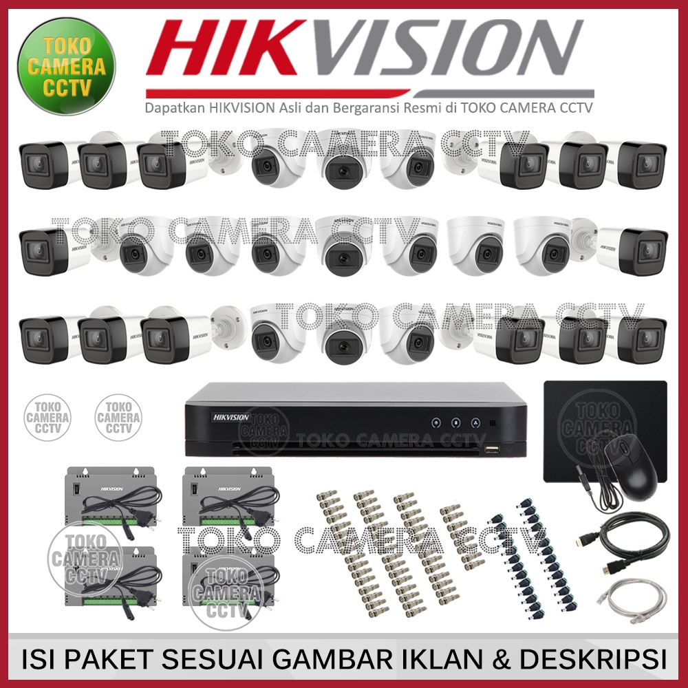 PAKET CCTV HIKVISION 5MP 32 CHANNEL 27 KAMERA