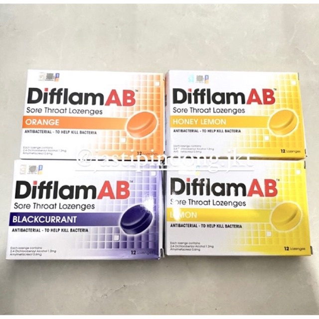 

Difflam AB Sore Throat Lozenges isi 12 Permen Sakit Tenggorokan