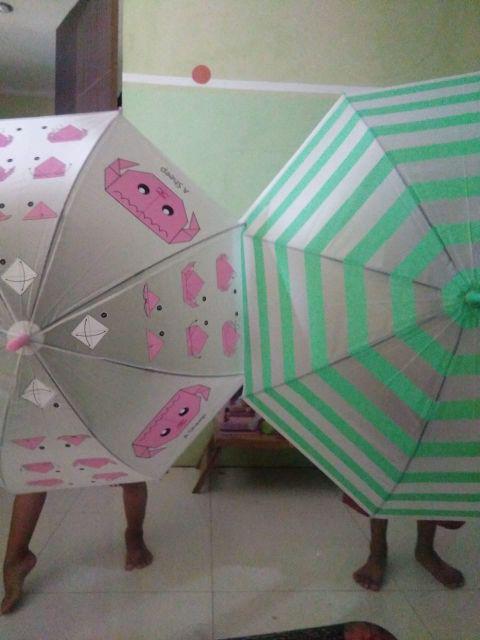 Payung Tongkat List Stripes Ilusi . Simple Beautiful Umbrella Garis Garis