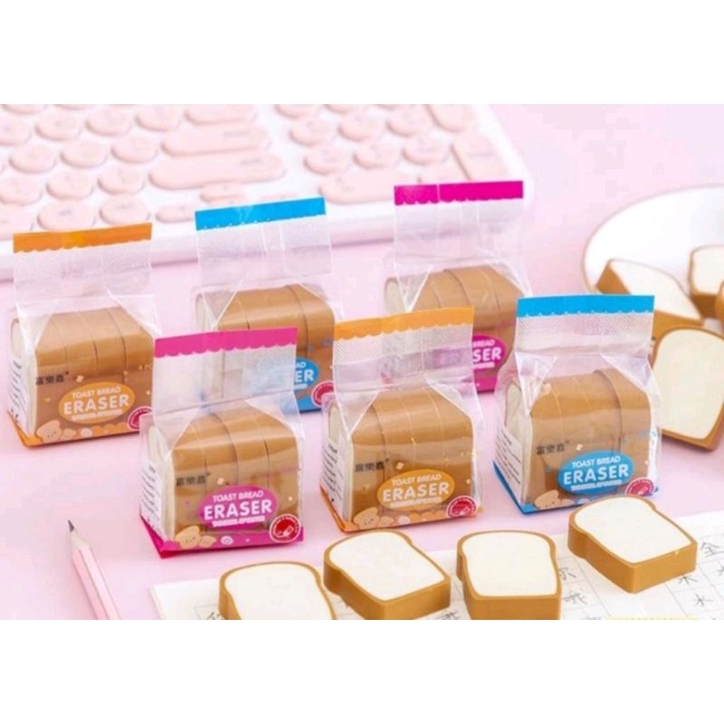 

K1311 Penghapus Roti Tawar / Toast Bread Eraser Rubber Setip Stip Hapusan Pensil