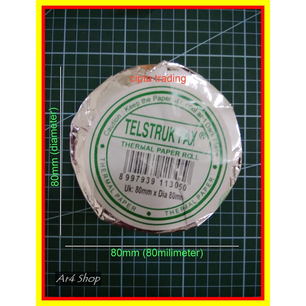 

Kertas Thermal Thermal Paper - Telstruk - 80Mm X 80Mm 80Mm Diameter
