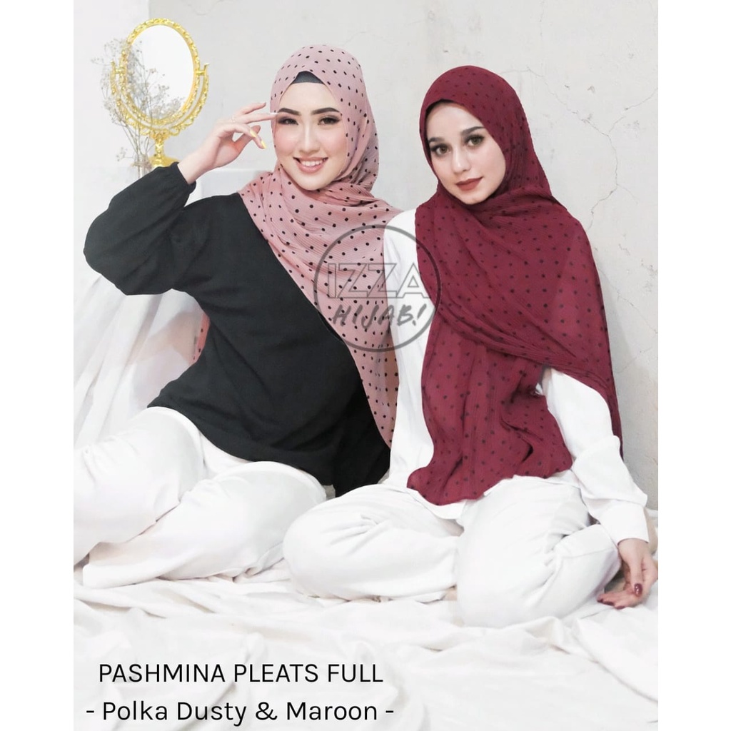 PASHMINA PLISKET POLKA CERRUTY TERBARU // PASHMINA TERBARU MOTIF POLKA PLISKET BY IZZA