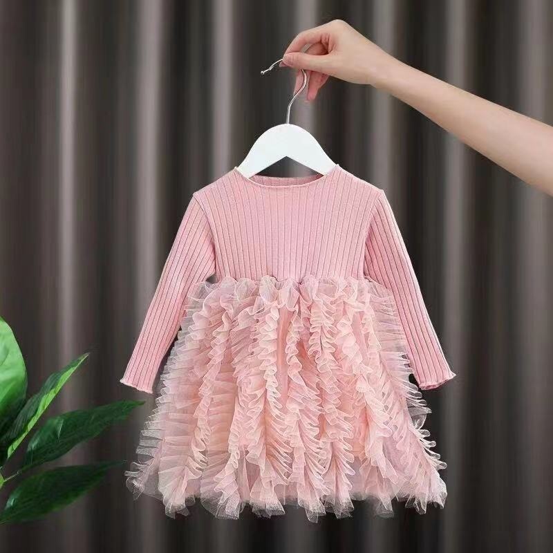 HappyOliver DRESS WINTER RIBB EBV Baju Dress Anak Perempuan Import/Dress Bayi Perempuan/Gaun Bayi Perempuan/Dress Pesta/Dress Bayi