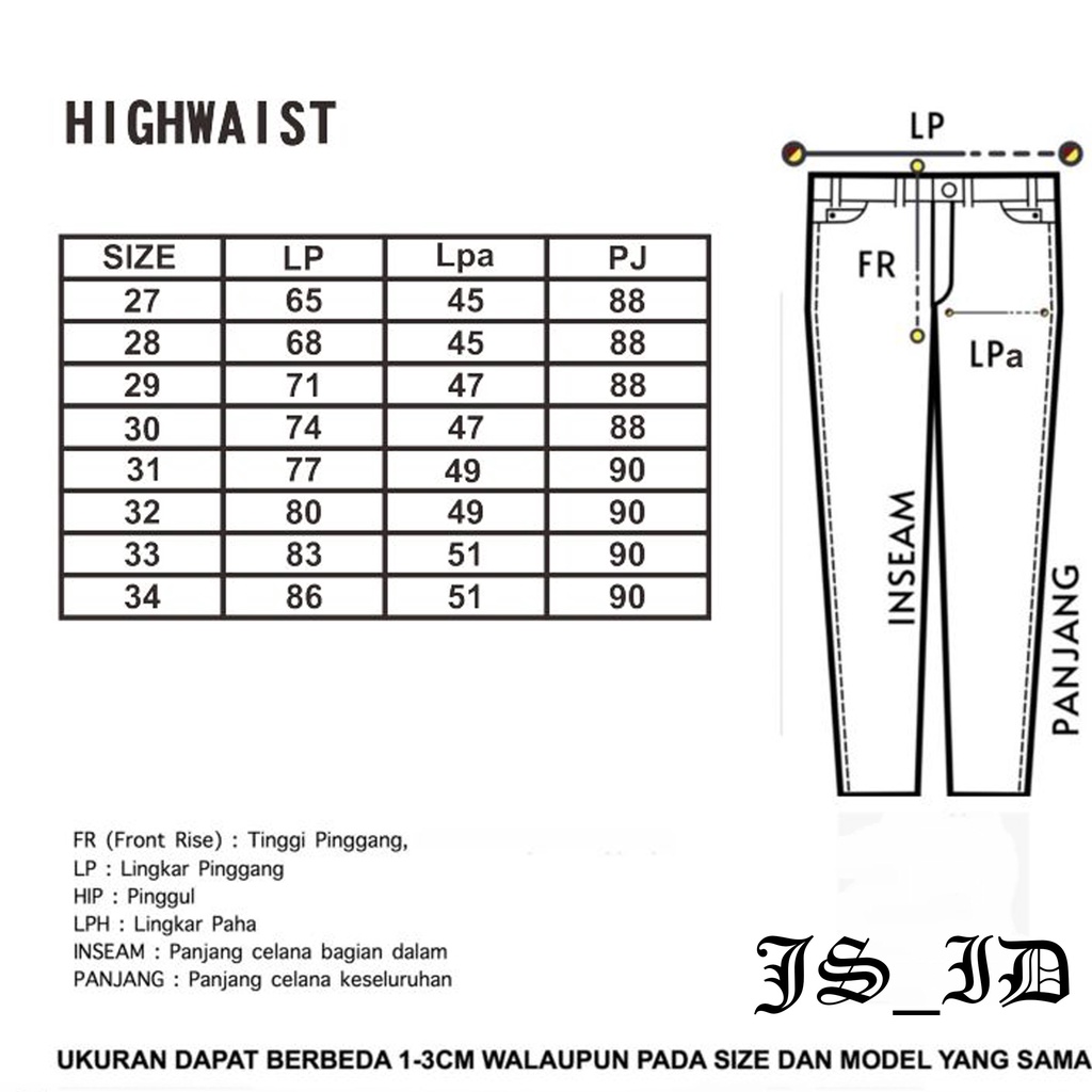 CELANA JEANS HW CELANA PANJANG WANITA ( HW TULANG HW POLOS )// HIGHWAIST JEANS PREMIUM STRECT SNOW