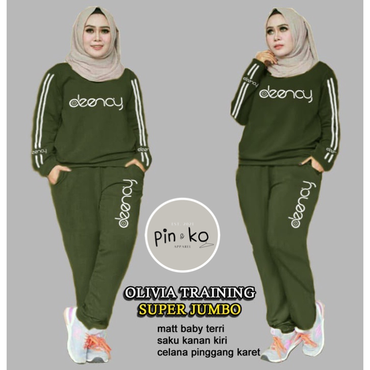 PIK - Setelan Marimar Olivia L, XL , XXL, 3XL, Olah Raga Wanita, Baju Senam,Termurah, Baju Training