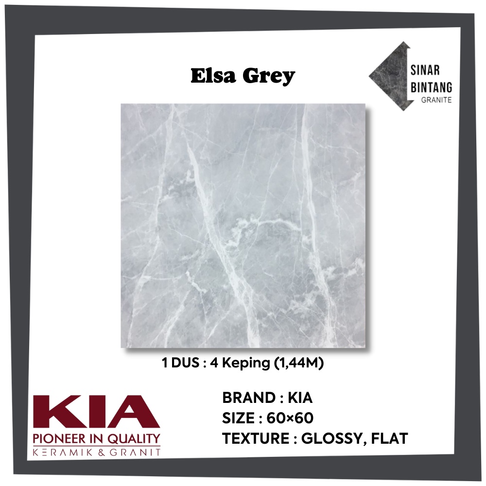 Granit 60X60 | Granit Lantai Elsa Grey KIA