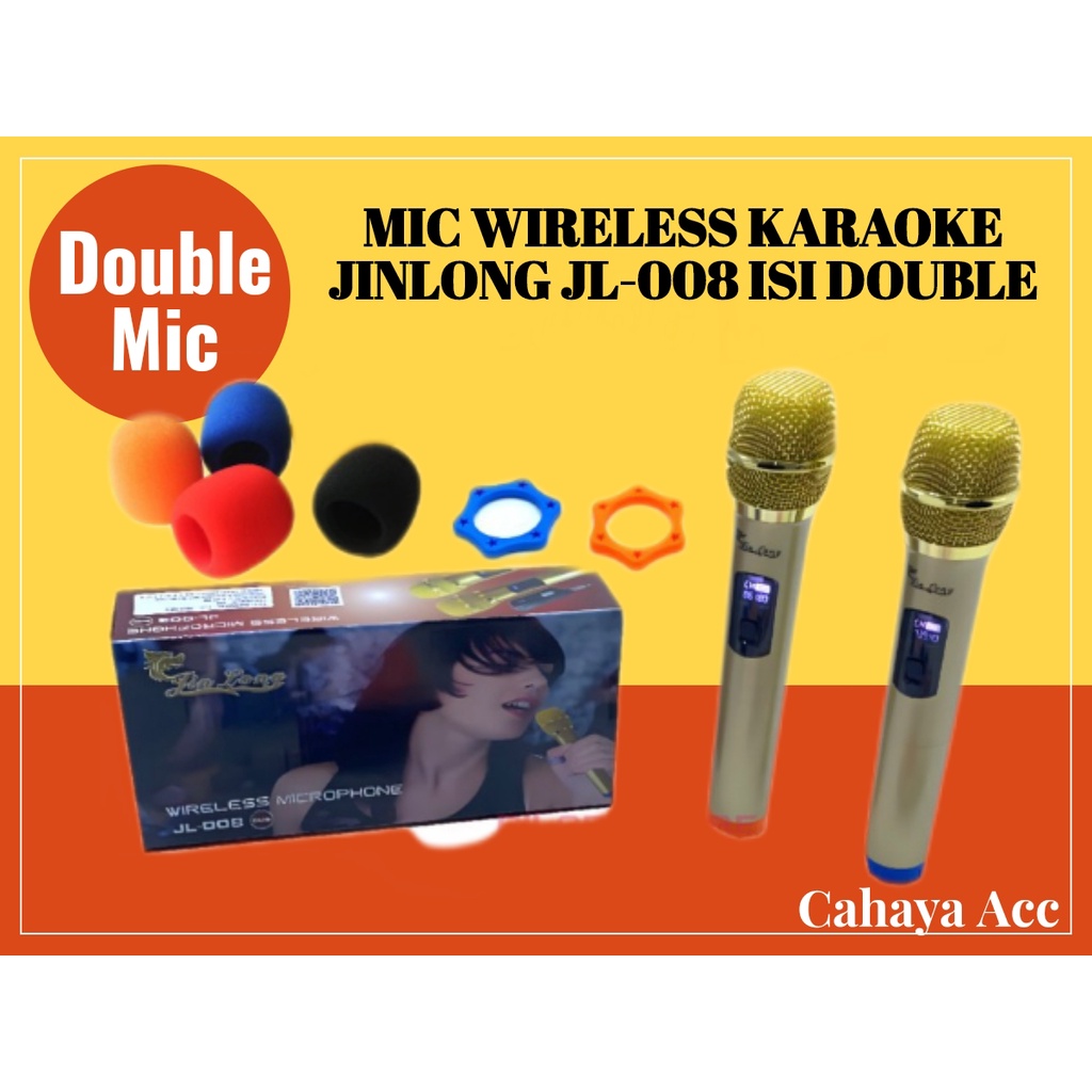 Microphone Profesional Wireless Mic Double FLECO M-12 / M-13 MIKROFON BLUETOOTH ORIGINAL FLECO / JINLONG JL-008