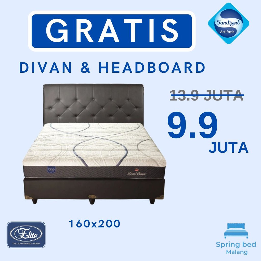 PROMO Springbed Elite Royal Crown gratis divan & sandaran 160x200 / 180x200 / 200x200