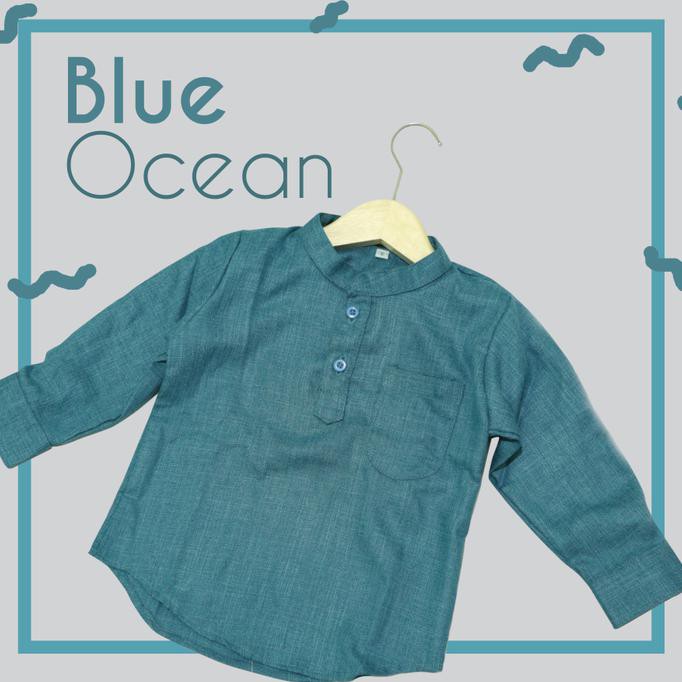 baju koko anak termurah Baju koko anak, kemeja anak, baju lebaran baju muslim laki laki - Biru Muda