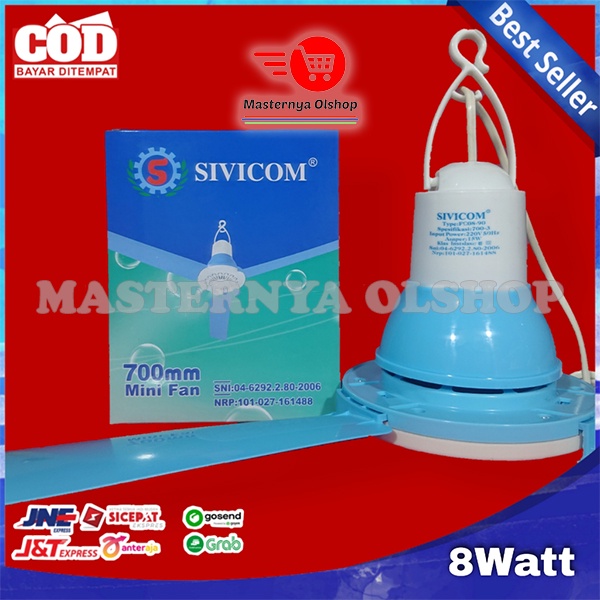 Kipas Angin Gantung / Helifan SIVICOM MINIFAN KIPAS ANGIN 8 WATT FC08-90 3 BALING KECIL 500MM PLAFON