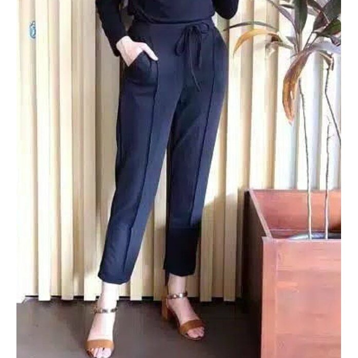 EDISI Remaja-Jumbo 4XL 85kg Ada ✔ HOMY DOTY PANTS ~ Garis Tulang Minimalis | Pilihan Warna Cantik SHOPEE COD tappered/big size/elastis