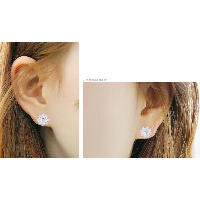 925 Perak Lucu Anting-Anting Anting-Anting Korea A Gadis XINGX Bulan Bunga Matahari Bunga Daisy Fashion Ornamen