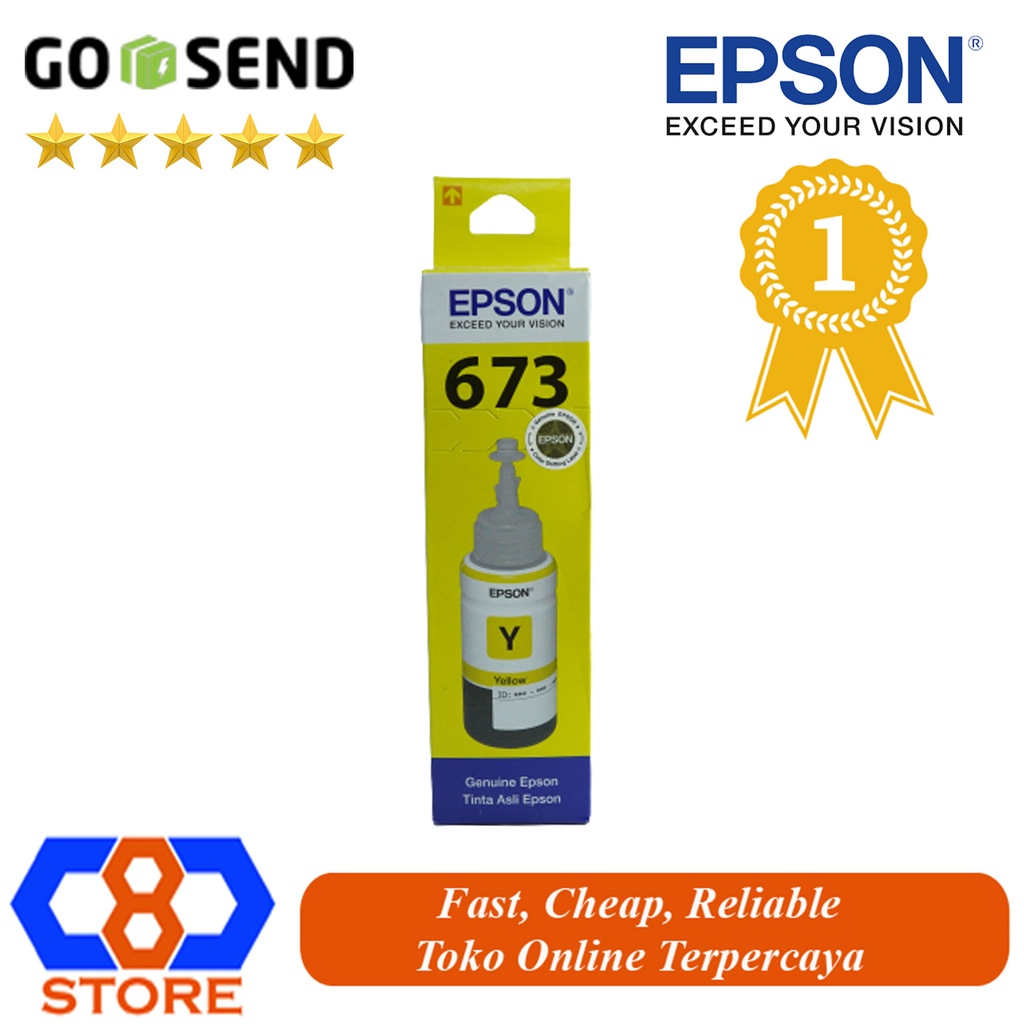 TINTA EPSON L800 L805 L850 673 T6734 YELLOW ORIGINAL